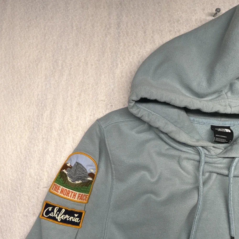 The North Face Novelty Patch Hoodie Mens Medium Light Mint Green Sweatshirt